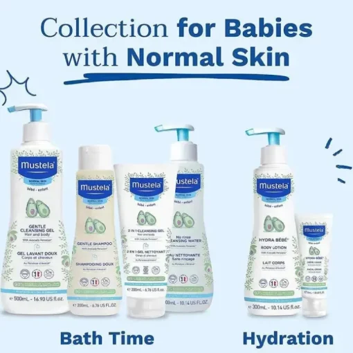 Mustela - Conjunto de presentes essenciais para a hora do banho do bebê 4Pk