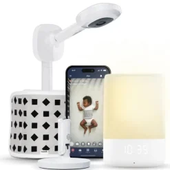 Nanit - Conjunto de sono superior, câmera profissional com suporte de parede, suporte de viagem e luz noturna para bebês