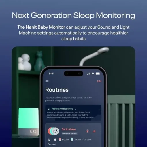 Nanit - Conjunto de sono superior, câmera profissional com suporte de parede, suporte de viagem e luz noturna para bebês