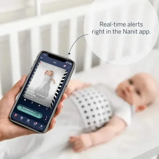 Nanit - Saco de dormir para respiração, saco de dormir para bebê 100% algodão. 3-6 meses, cinza seixo