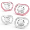 Nanobebe - 4 unidades de chupetas flexíveis ativas rosa e brancas para bebês 4/36M