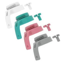 Nanobebe - Conjuntos de alças de encaixe rápido para mamadeira de silicone flexível, pacote com 2 cinza