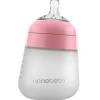 Nanobebe - mamadeira de silicone flexível de 9 onças, rosa