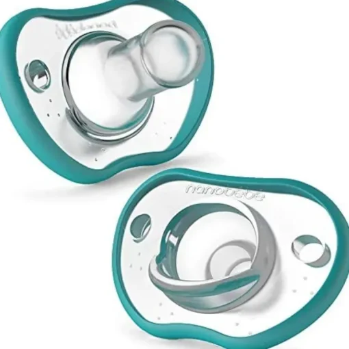 NanoBebe 2-Pack Flexy Pacifiers, Teal