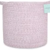 Natemia - Cesta de armazenamento de corda, caixa de berçário e organizador de brinquedos (15”x15”x14”), rosa, grande