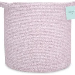 Natemia - Cesta de armazenamento de corda, caixa de berçário e organizador de brinquedos (15”x15”x14”), rosa, grande