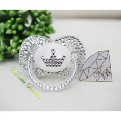 Neonilla Crystal - chupeta com chupeta Swarovski Elite Crown Clear Bling