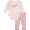 Nike Baby - 2Pk Girl Bodysuit e calças com estampa de confete, rosa
