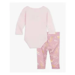 Nike Baby - 2Pk Girl Bodysuit e calças com estampa de confete, rosa