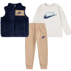Nike Baby - Toddler Boy Nike Long Sleeve T-Shirt, Vest, and Joggers Set