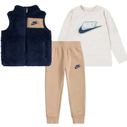 Nike Baby - Toddler Boy Nike Long Sleeve T-Shirt, Vest, and Joggers Set