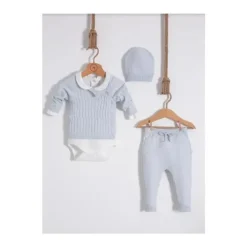 Nipperland - Baby Blue Knitted Outfit Set