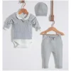 Nipperland - Baby Gray Knitted Outfit Set