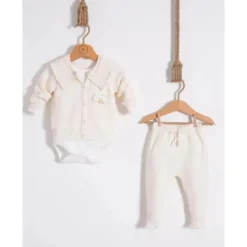 Nipperland - Conjunto de roupa de malha creme para bebê