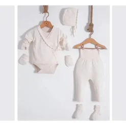 Nipperland - Conjunto de tricô para bebê chegando em casa creme