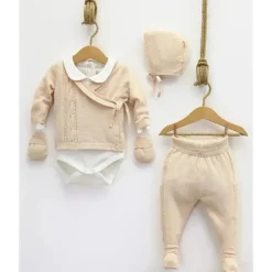 Nipperland - Take Me Home Set Conjunto de bebê de malha creme