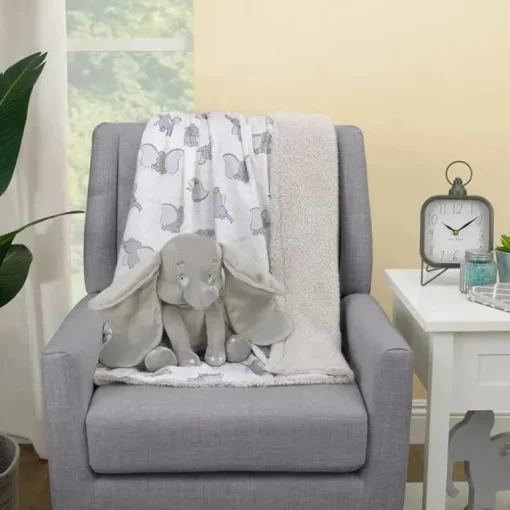 Nojo - Bichinho de pelúcia Disney Dumbo cinza super macio