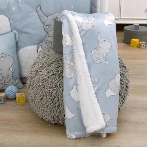 Nojo - Cobertor de bebê sherpa super macio Disney Dumbo Sweet Little Baby