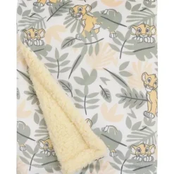 Nojo - Cobertor super macio para bebê Disney Lion King Simba com costas em sherpa