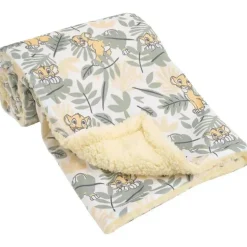 Nojo - Cobertor super macio para bebê Disney Lion King Simba com costas em sherpa