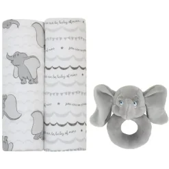 Nojo - Disney Dumbo Swaddles com chocalho de pelúcia