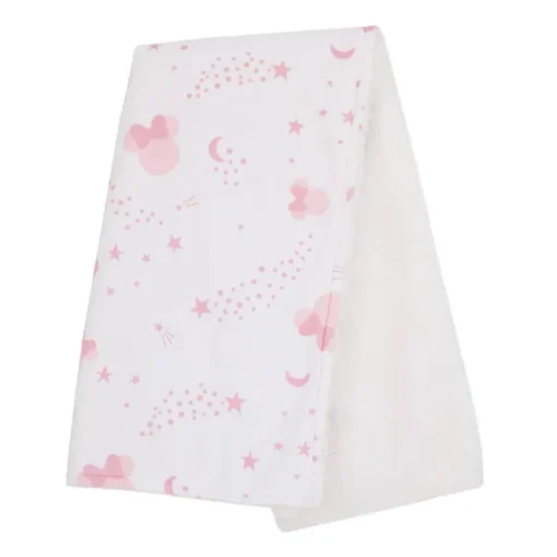 Nojo - Disney Minnie Mouse Twinkle Twinkle Minnie Pink And White Super Soft Baby Blanket
