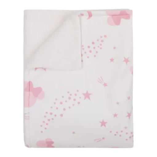 Nojo - Disney Minnie Mouse Twinkle Twinkle Minnie Pink And White Super Soft Baby Blanket