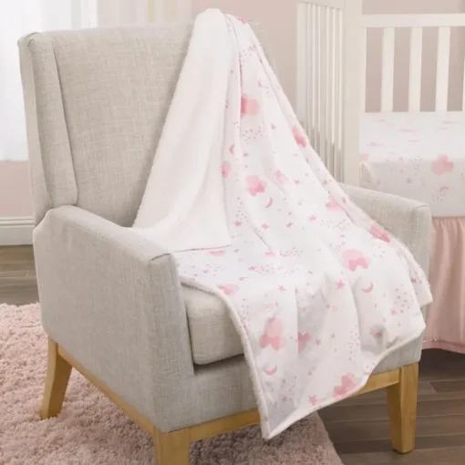 Nojo - Disney Minnie Mouse Twinkle Twinkle Minnie Pink And White Super Soft Baby Blanket