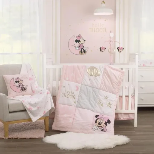 Nojo - Disney Minnie Mouse Twinkle Twinkle Minnie Pink And White Super Soft Baby Blanket