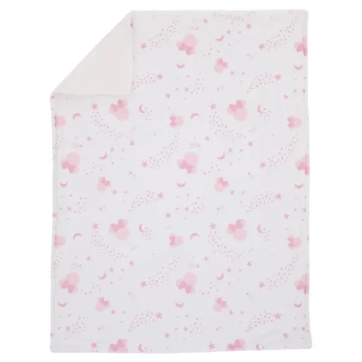 Nojo - Disney Minnie Mouse Twinkle Twinkle Minnie Pink And White Super Soft Baby Blanket