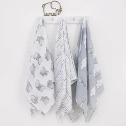 Nojo - Dumbo 3 Pk Printed Muslin Swaddles