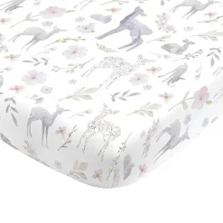 Nojo - Lençol de berço com estampa floral de cervo