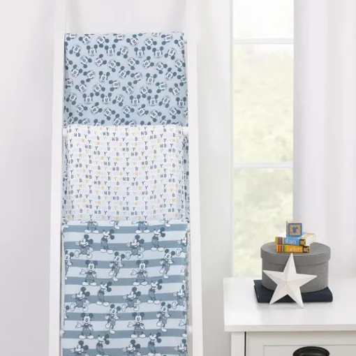 Nojo - Mickey 3 Pk Printed Muslin Swaddles