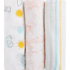 Nojo - Pooh 3 Pk Printed Muslin Swaddles