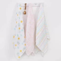 Nojo - Pooh 3 Pk Printed Muslin Swaddles