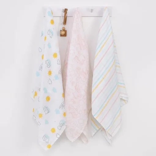 Nojo - Pooh 3 Pk Printed Muslin Swaddles