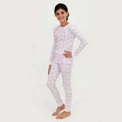 Noomie - Baby Girl Bows Long Sleeve Pajama Set