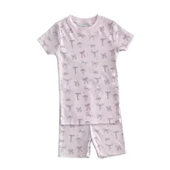 Noomie - Baby Girl Bows Short Sleeve Pajama Set