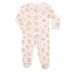 Noomie - Baby Girl Zipper Footie Peaches