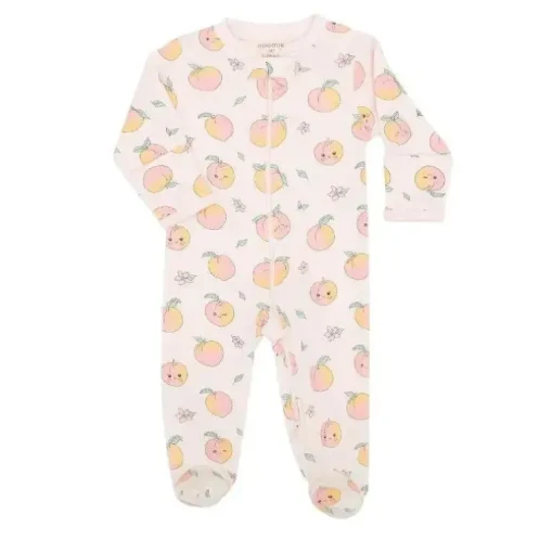 Noomie - Baby Girl Zipper Footie Peaches