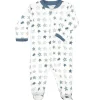 Noomie - Baby Zipper Footie Denim Stars