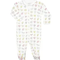 Noomie - Baby Zipper Footie Rainbow Hearts