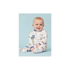 Noomie - Baby Zipper Footie Blue Camping