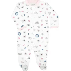Noomie - Bebê Menina Zíper Footie Evil Eye Rosa