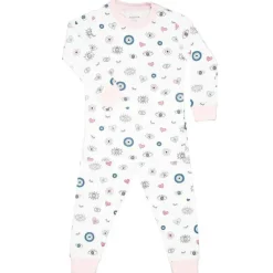 Noomie - Conjunto de pijama de manga comprida para bebê menina Evil Eye, rosa