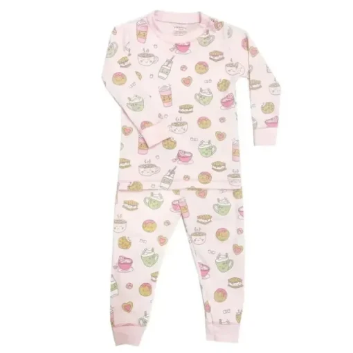 Noomie - conjunto de pijama 2pk para bebê menina, leite e biscoitos