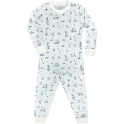 Noomie - Conjunto de pijama de manga comprida Baby Boy Let's Golf, azul