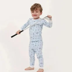 Noomie - Conjunto de pijama de manga comprida Baby Boy Let's Golf, azul