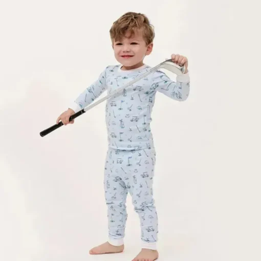 Noomie - Conjunto de pijama de manga comprida Baby Boy Let's Golf, azul