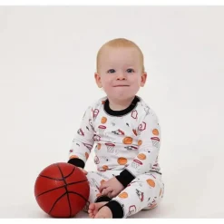 Noomie – Conjunto de pijama de manga comprida para quadra de basquete para bebês